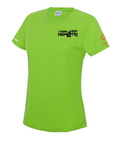 TEAM New 2 Tri Ladies Green Sports T-Shirt